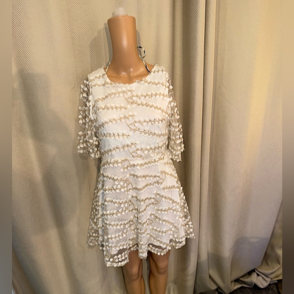 PTP 18 inches length 33 inches new with tags ivory dress with lace pullover